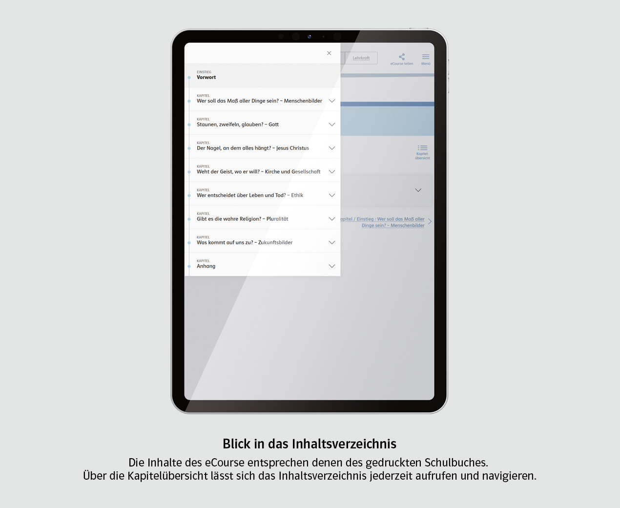 Moment mal! eCourse Inhaltsverzeichnis