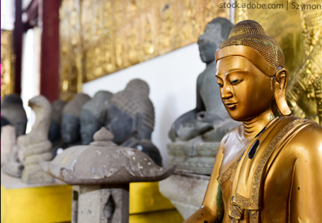 Ein virtueller Rundgang durch einen buddhistischen Tempel