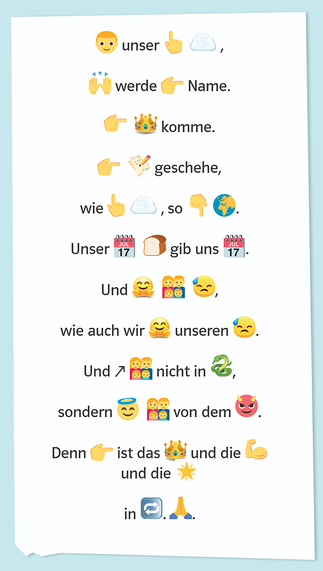 REB-Unterricht-Religion-Vaterunser Vaterunser mit Emojis